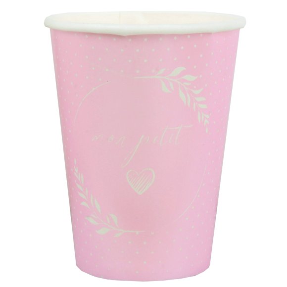 Elegant Baptism Celebration with Stylish Pink Pearly Paper Cups - Party with Grace