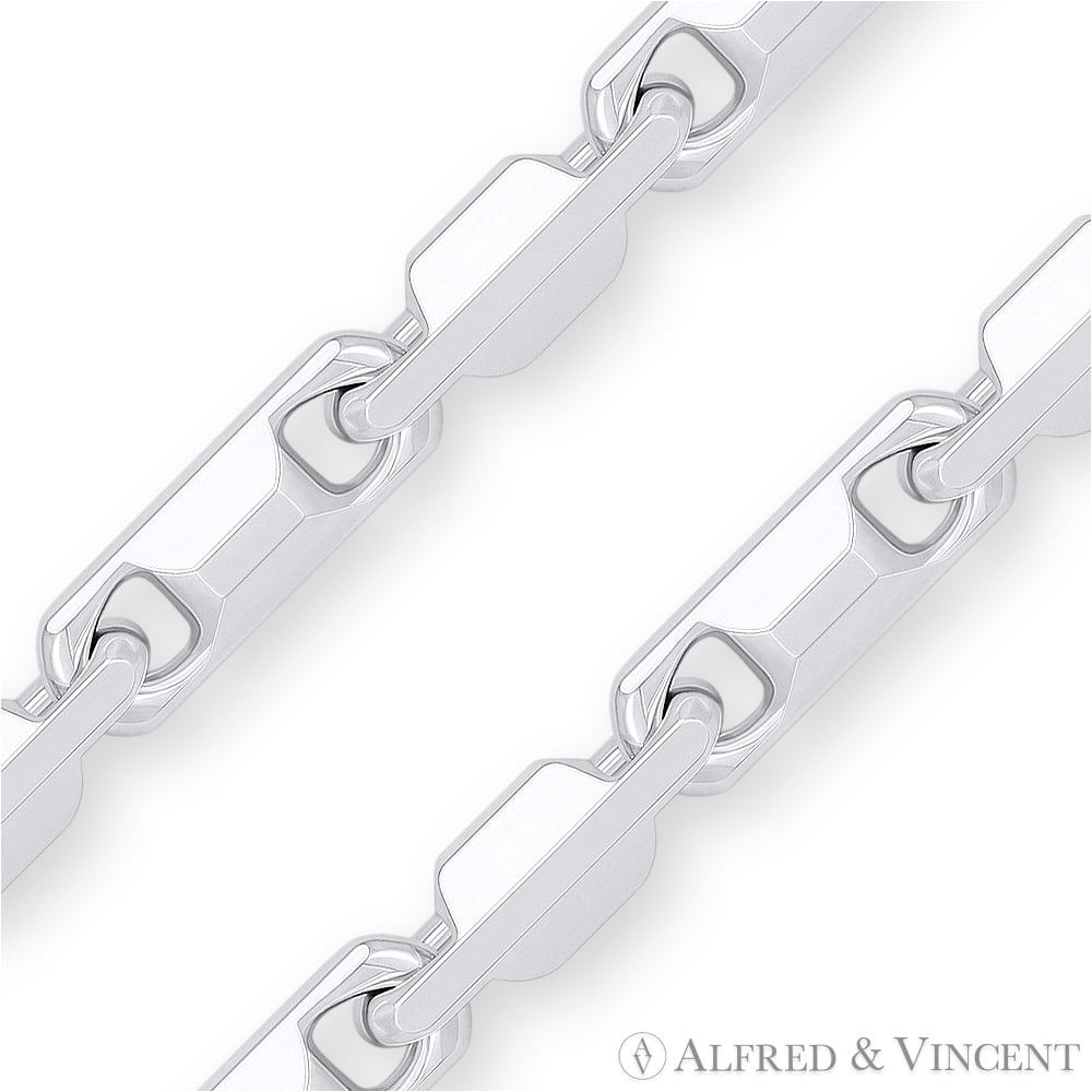 MAGLIANO S58014843LR4307 関税送料込 3.5mm Heshe Link Bar Chain Bracelet in .925 Italy Sterling