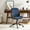 Navy, variant on Ergonomic Adjustable Swivel Office Chair with Solid Wood Backrest and Premium Comfort Tan Cushion for Home Workplace