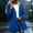 Blue, variant on Women's Rain Jacket Waterproof Windproof Hooded Midi Length Lined Outdoor Coat Blue Size L