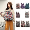 thumbnail image 2 of Women Boho Floral Print Drawstring Backpack Foldable Sports Tote Bag Sackpack, 2 of 8
