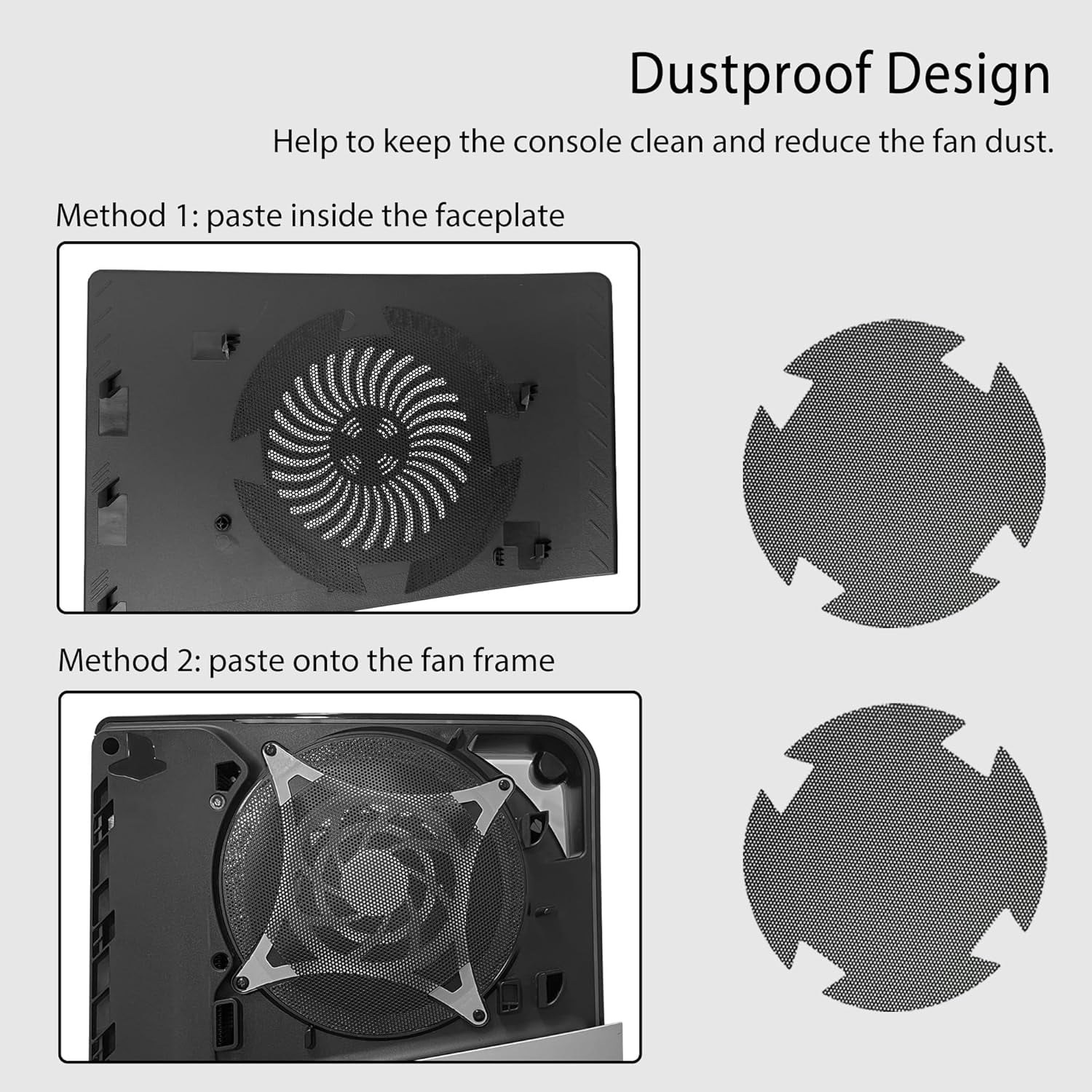 Faceplate for PS5 Slim Disc Edition with RGB Light Strip and Dust Filter with Cooling Vents 400+ Effects LED Light Ring Console Face Plate Cover DIY Decoration Kit Accessories Black
