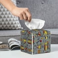 thumbnail image 6 of Tissue Modern Excavator Box Cover Holder, Square by Xecao - Leather Decorative Organizer for Tabletop, Bathroom, Car, Office, 6 of 8