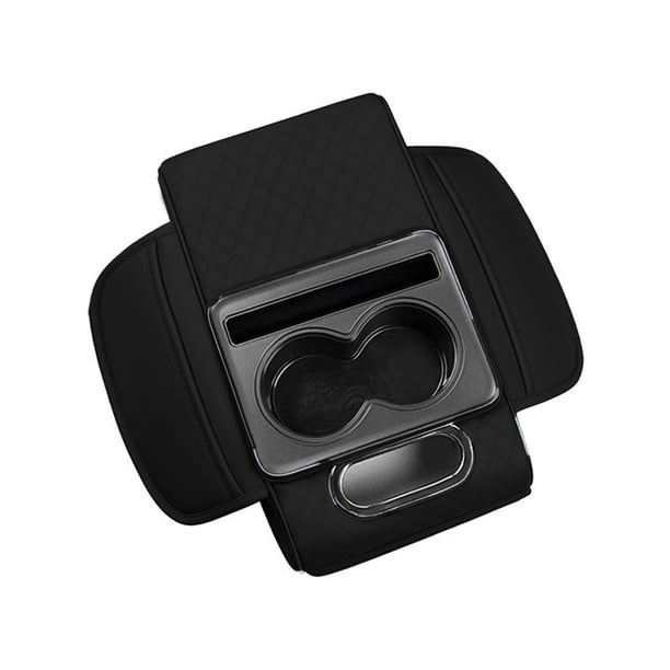 Reposabrazos para coche, organizador 5 en 1 con portavasos y ranura para teléfono, organizador multifuncional de piel sintética, accesorio universal para vehículos.