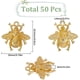 thumbnail image 2 of 1 caja con 50 dijes de abejas pequeñas, dijes de abejas melíferas a granel, lindos mini insectos dorados, abejas melíferas trabajadoras, dije de resorte de aleación, 2 of 6