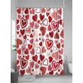 thumbnail image 5 of Shower Curtain Love Hearts Shower Curtains for Bathroom, Waterproof Polyester Shower Curtain Set with Hooks, Extra Long 72" x 96" Romantic Red Pink, 5 of 6