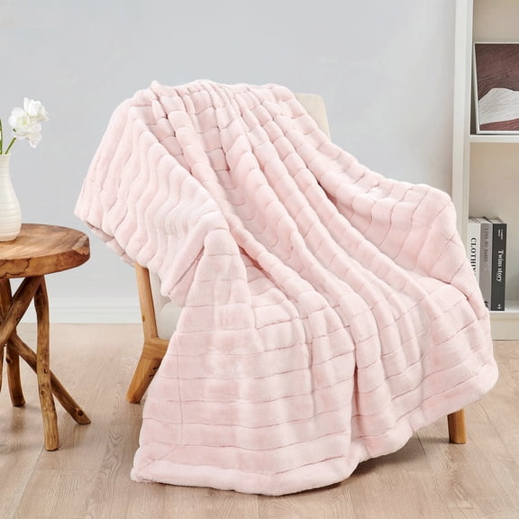 Home Soft Things Super Soft Decorative Throw Blanket - Soft Pink - 60" x 80" Jumbo