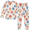 thumbnail image 2 of joogoo Balloons with American Flag 2 Piece Long Sleeve Tee and Pants Cotton Pajama Set 8Y, 2 of 7