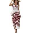 thumbnail image 2 of Bohemian Style Embroidery Womens Night Club Maxi Dress V Neck Sleeveless Bohemia Long Dresses, 2 of 9