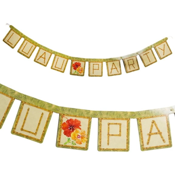 Jointed "Luau Party" Bamboo Banner