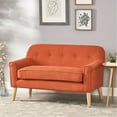 thumbnail image 3 of Orange Loveseat - Hand - Crafted Details - Living Room Space - Beautiful and Cozy Seating, 3 of 6