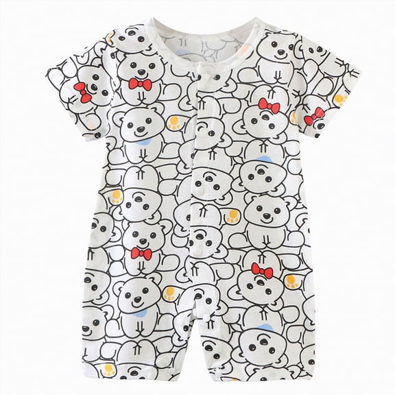 Kogui Newborn Romper Boys for Summer Newborn Baby Boy Outfit Romper Bodysuit Jumpsuit One Piece Clothes 0 3 6 9 12 18 24 Months (White,12-18 Months)