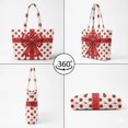 thumbnail image 4 of HUIACONG Red Bow Polka Dot Quilted Tote Bag Sturdy Shaped Washable Large Capacity Plush Shoulder Handbag for Holiday Shopping, Party Outings, Work Commute & Daily Use, 4 of 7