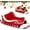 Red, variant on Santa Sleigh Dog Bed, Funny Santa Sleigh Pet Beds, Soft Plush Washable Long-Lasting, Non-Slip Bottom, Plush Soft Raised Bolster Bed for Indoor Winter Holiday Decor (Red, Medium)