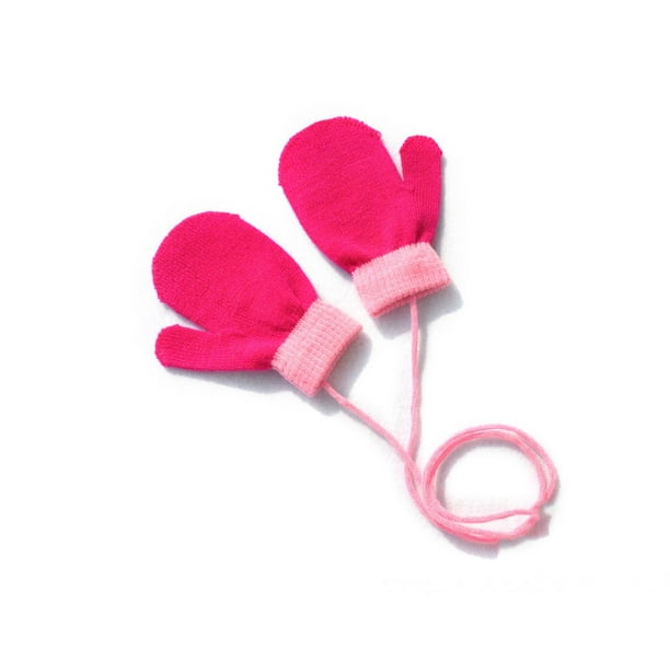 Sonducket 1 par de manoplas para niños pequeños, manopla para exteriores, cubierta de mano Adorable para niños, cubiertas para dedos colgantes, guantes y mitones rosa + rosa roja