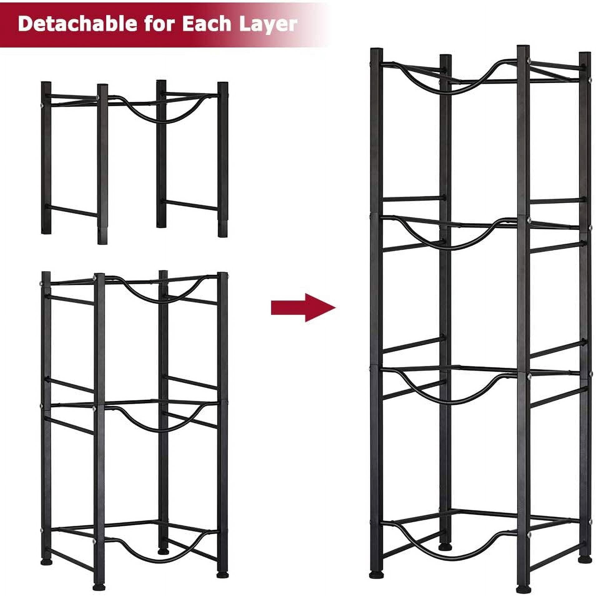 4 Tier Black Water Cooler Jug Rack, 5 Gallon Water Jug Holder Heavy Duty Storage Rack