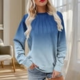 thumbnail image 2 of VBVC No Boundarie Women's Long Sleeve Tops,Womens Casual Crewneck Sweatshirt,Loose Gradient Colored Pullover For Women,Navy,Size XXL, 2 of 6