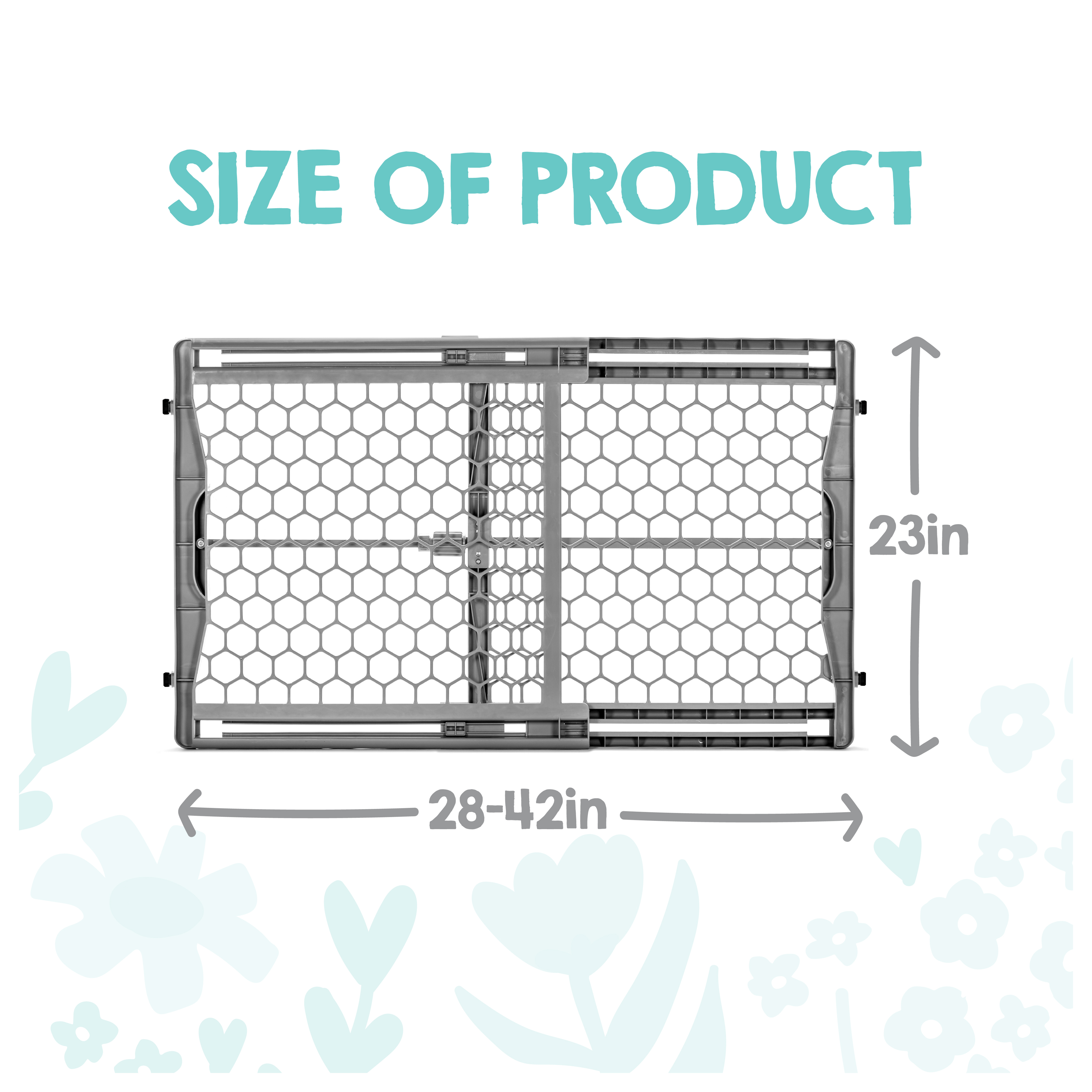 Regalo Expandable Plastic Safety Gate, 28-42", Gray photo 2