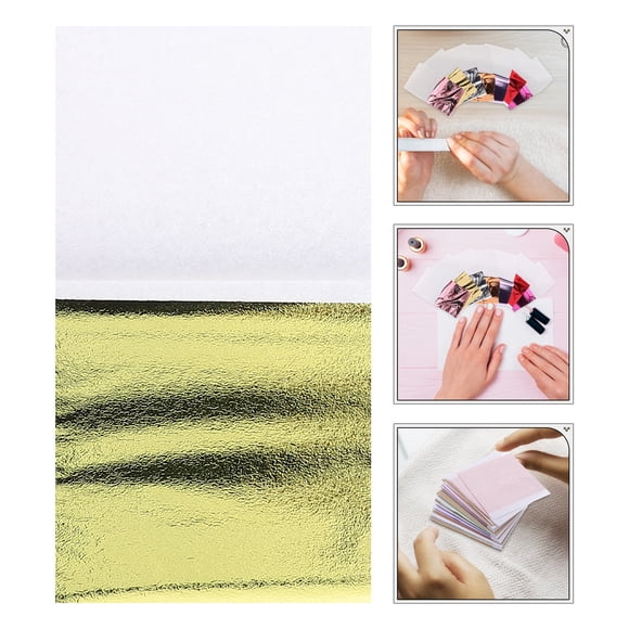PAMINGONO Gold Flakes For Crafts 120Pcs Imitation Gold Foil Paper Assorted Colors Elegant