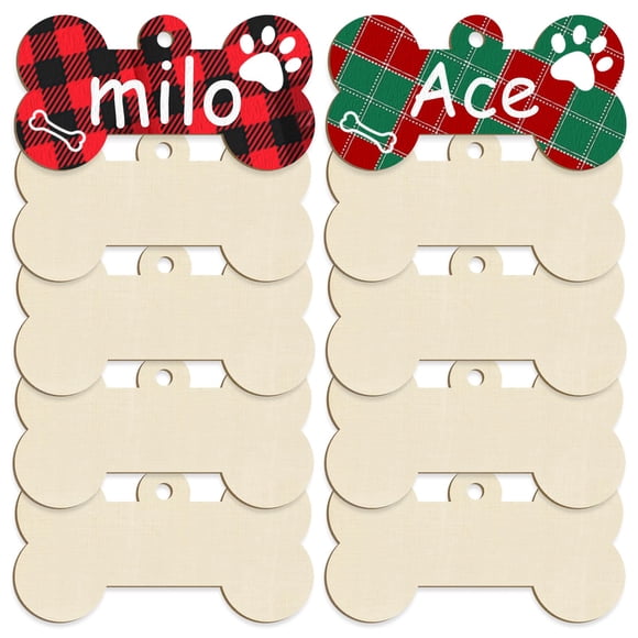 10 piezas de decoración de madera con huesos de perro de 18 cm de Sophena para manualidades