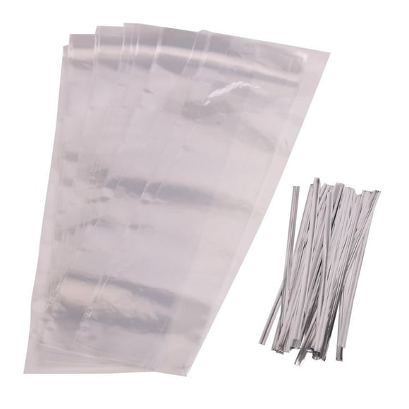 Way to Celebrate, Clear Pretzel Treat Bags, 20 Count, 2.25 inches x 9.75 inches.