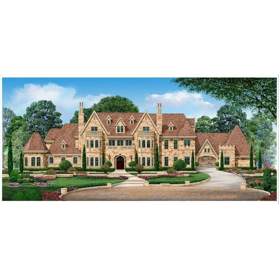 015-821: Luxury Castle 6 Bed, 11 Bath Luxury Home Plan, 14814 Sq Ft: Full Blueprints with License to Build by Home Plan Marketplace - Lesuto