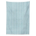 thumbnail image 2 of Geometric Tablecloth, Ornamental Interlacing Squares Art Deco Inspired Pattern Relaxing Design, Rectangle Satin Table Cover for Dining Room and Kitchen, 52" X 70", Pale Blue and White, by Ambesonne, 2 of 2