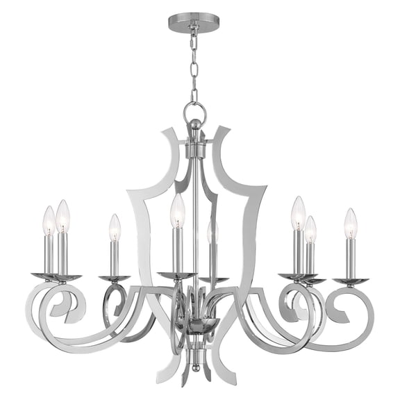 Livex Lighting Aldrich 8 Light Chandelier in Polished Chrome