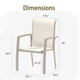 thumbnail image 2 of Patio Chairs Set of 2,All Weather Outdoor Stackable Dining Chairs with Armrest,Breathable Garden Outdoor Furniture for Backyard Deck,Cream, 2 of 6
