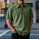 thumbnail image 1 of pstuiky camisetas para hombre, Blusa/camiseta informal de verano para hombre, de color liso, con cuello vuelto camisas casuales para hombre xl, 1 of 6