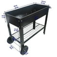 thumbnail image 7 of Large Planter Raised Beds with Legs Outdoor Metal Planter Box on Wheels Elevated Garden Bed for Vegetables Flower Herb Patio (42.5" L x 16.7" W x 31.9" H)BLACK, 7 of 7