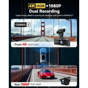REDTIGER 4K HDR Dash Cam Front and Rear, STARVIS 2 Sensor, Dash Camera with 5.8GHz WiFi GPS, 3.18 Touchscreen, Voice Control, Free 128G Card, WDR, APP Control, 24H Parking Mode