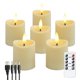 thumbnail image 1 of Velas LED, velas parpadeantes sin llama, velas recargables, velas de cera real con control remoto, color blanco lechoso, 1 of 6