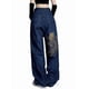 thumbnail image 1 of Pantalones vaqueros unisex estilo hip-hop gótico urbano de talle alto y corte holgado con diseños rasgados y bordados for hombre y mujer, 1 of 4