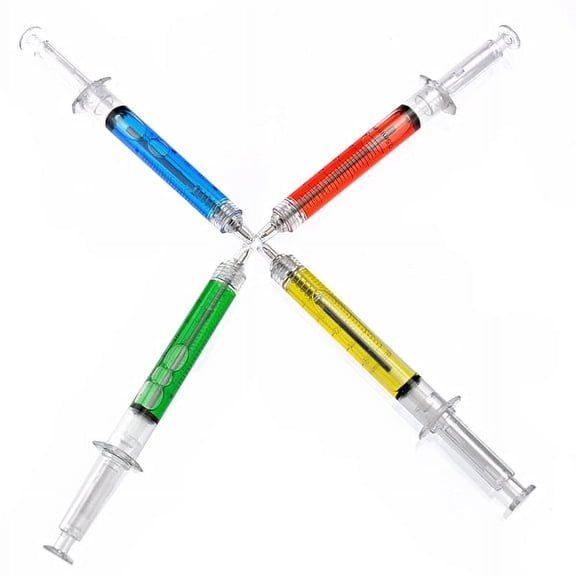 HONMEET Green Liquid Filled Syringe Pen with Hard Plastic Body and Stylish Needle Shape Design