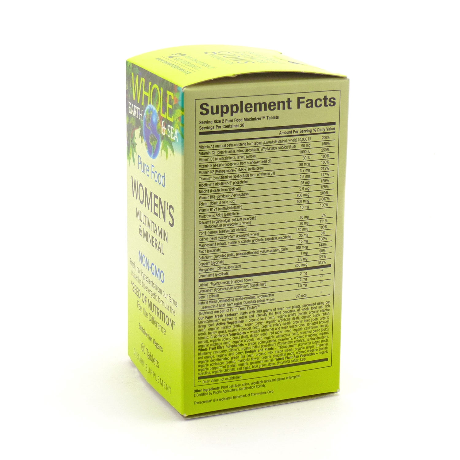 Natural Factors Whole Earth & Sea Women's Multivitamin & Mineral, Whole Food Supplement, Vegan, 60 Tablets