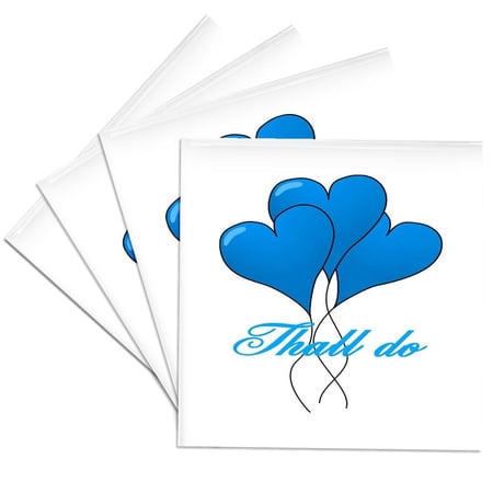 3drose, Thall Do Yorkshire Tyke Romantic Compliment Blue, Set of 4 Ceramic Tile Coasters