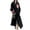Black-2, variant on Odeerbi Satin Kimono Robes for Women Lightweight Long Bathrobe Casual Soft Loungewear Home Wear Long Sleeve Long Gown Pajamas Gray