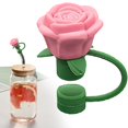 thumbnail image 2 of XKHZJL Rose Flower Straw Covers for Cup,Topper,Silicone Cover Dust Proof Plugs Protector,Flower Straw Tips Drinking Dust Cap for Accessories, 2 of 5