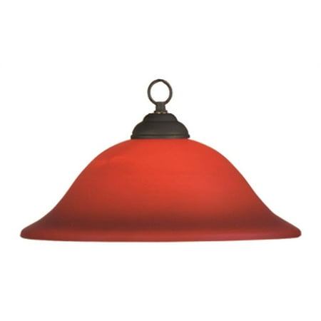 - Marseilles Glass Shade Pendant in Painted Burgundy Finish
