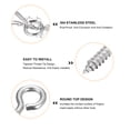 thumbnail image 3 of Uxcell 50 Pack 304 Stainless Steel 22x11mm Small Eye Screws Mini Eye Pins, Silver, 3 of 5