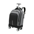 thumbnail image 4 of Bunblic Rolling Backpack Wheeled Backpack Portable Waterproof Stowable Straps Trolley Suitcase Computer Bag for Trolley School Adults Gray, 4 of 8