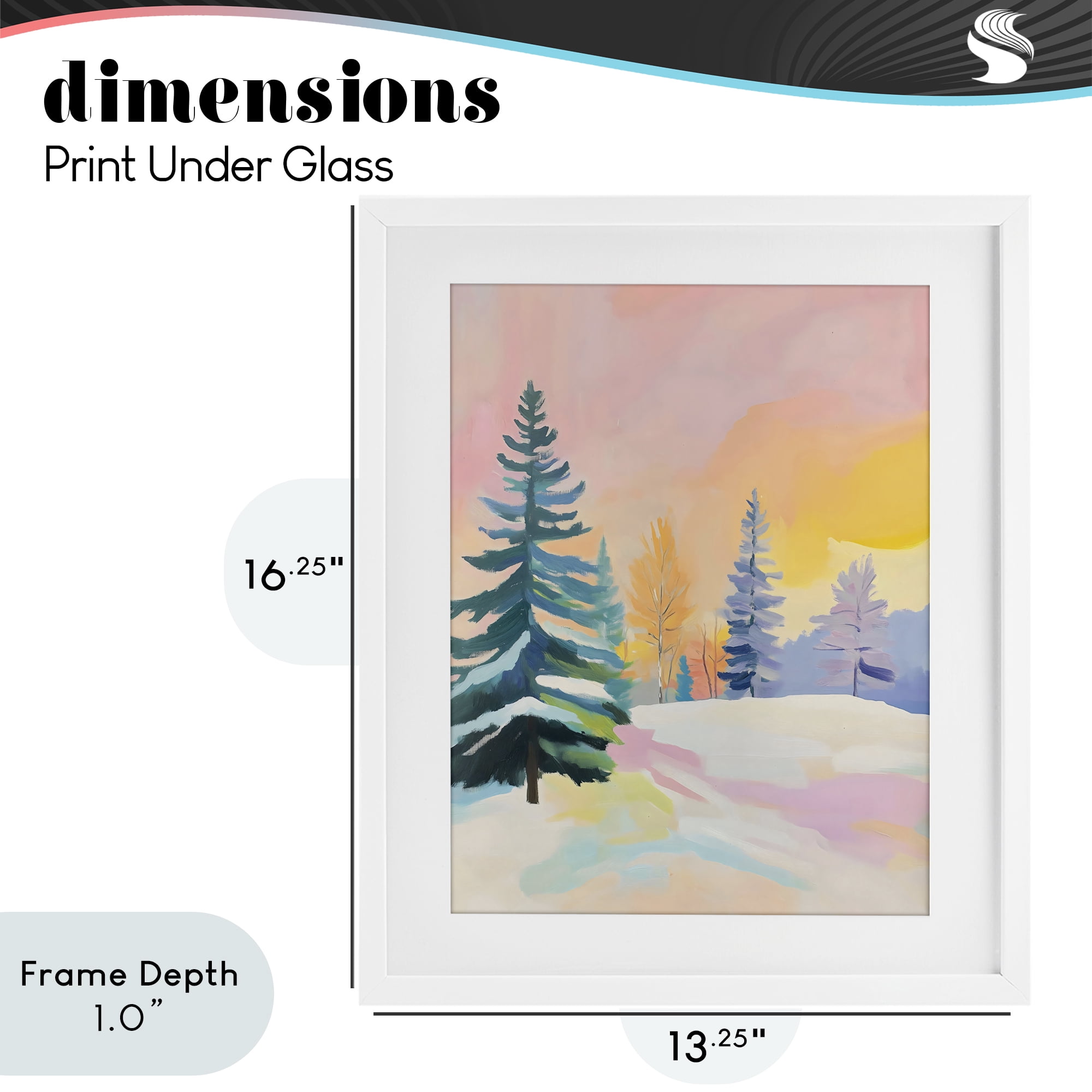 Stupell Industries Winter Forest Snowscape in Pastels White Framed Print Under Glass, design by The Prints Vibe