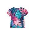 thumbnail image 3 of Abcomgle Girls Summer Tshirts 4-16 Summer Double Layer Ruffle Short Sleeve Tshirt Hawaiian Palm Tree Print Toddler T-Shirt Casual Crewneck Cotton Tee Tops Girls, 3 of 5