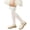 White, variant on Girls Knee High Stockings Ribbed Knit Bow Detail Grip Comfortable Everyday Thigh Socks For School And Play