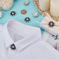 thumbnail image 4 of 6 Pcs Women's Rhinestone Button Cover Black Cufflinks Button Cover 1 inch Diameter Flower Shape Detachable Alloy Snap Button Clips Buttons Jewelry for Clothes Shirt Decoration Black, 4 of 9