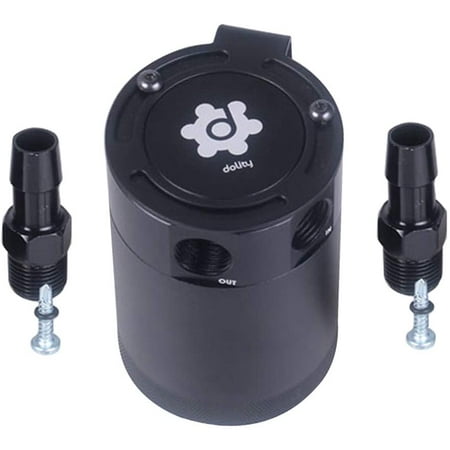 Universal Aluminum Compact Baffled 2 Port Oil Catch Can Tank 3/8''NPT ...