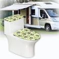 thumbnail image 6 of HELLHERO Rainbow Clover Pattern Soft Toilet Top Cover Elastic Bottom Stretch Stays in Place Round Toilet Lid Dust Cover Fits All Toilet Shapes Bathroom Home Machine, 6 of 8