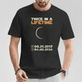 thumbnail image 2 of Twice in a Lifetime Total Solar Eclipse Tee – Unisex Adult Cotton T-Shirt Featuring April 8 2024 Totality Graphic for Casual or Commemorative Wear, Size XL, Color Black, 2 of 4