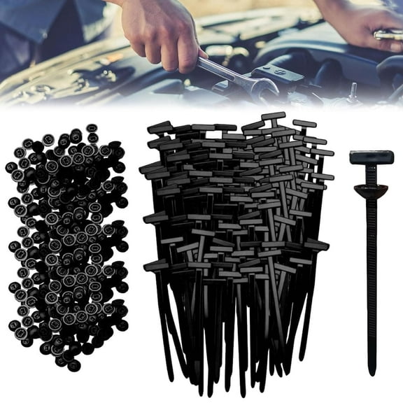 100PCS Nylon Universal Cable Tie Buckle, Cable Tie Clip Fasteners Car Body, Multifunctional Car Clips Fasteners for Daily Auto Fixing
